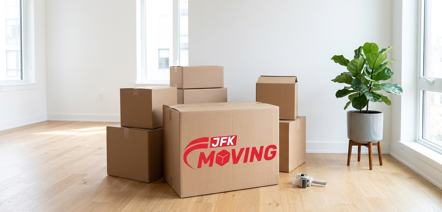 Professional movers carrying a sofa into a Southern California apartment